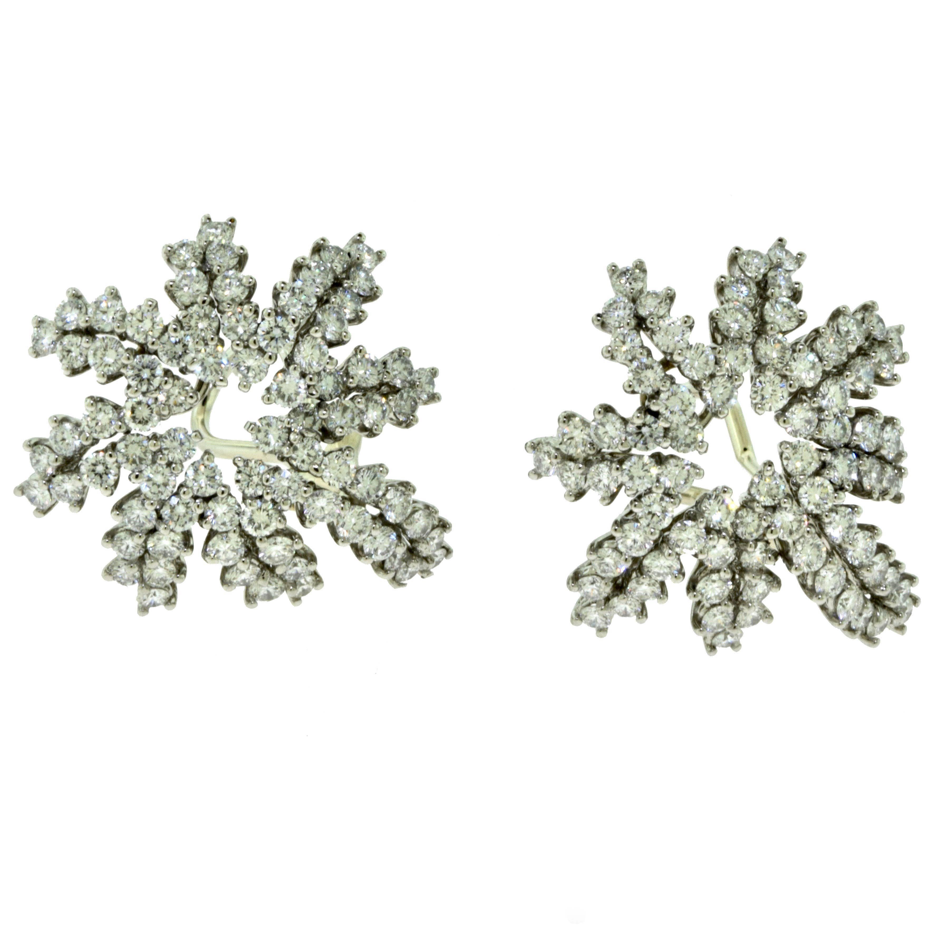 Estate Tiffany & Co. Fireworks Diamond Platinum and White Gold Earrings