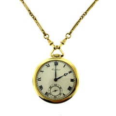 Cartier Yellow Gold Minute Repeater Pocket Watch with Chain