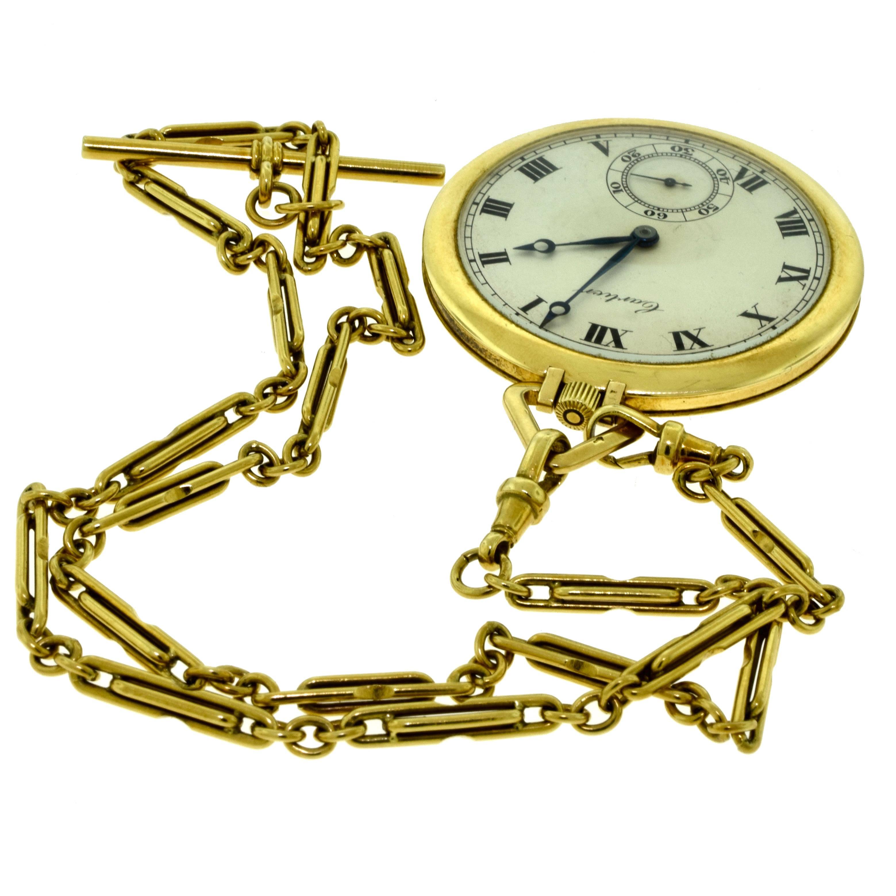 Cartier Yellow Gold Minute Repeater Pocket Watch with Chain For Sale 1