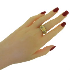 Cartier Gold and Steel Basket Weave Dome Band Ring