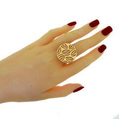 Bulgari Bvlgari Enigma Rose Gold Diamond Leaf Round Top Ring