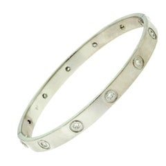 Cartier Love Bracelet in 18 Karat White Gold 10 Diamonds