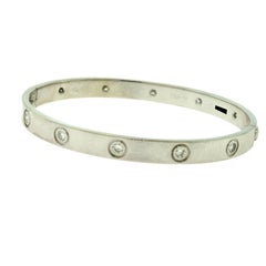 Cartier Love Bracelet in 18 Karat White Gold 10 Diamonds