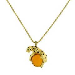 Cartier Panthere de Cartier Yellow Gold Necklace with Citrine Stone