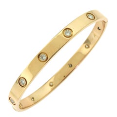 Cartier 18 Karat Rose Gold Ten Diamonds Love Bracelet 10