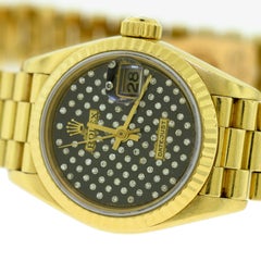 Rolex Yellow Gold Diamond Presidential Datejust Automatic Wristwatch