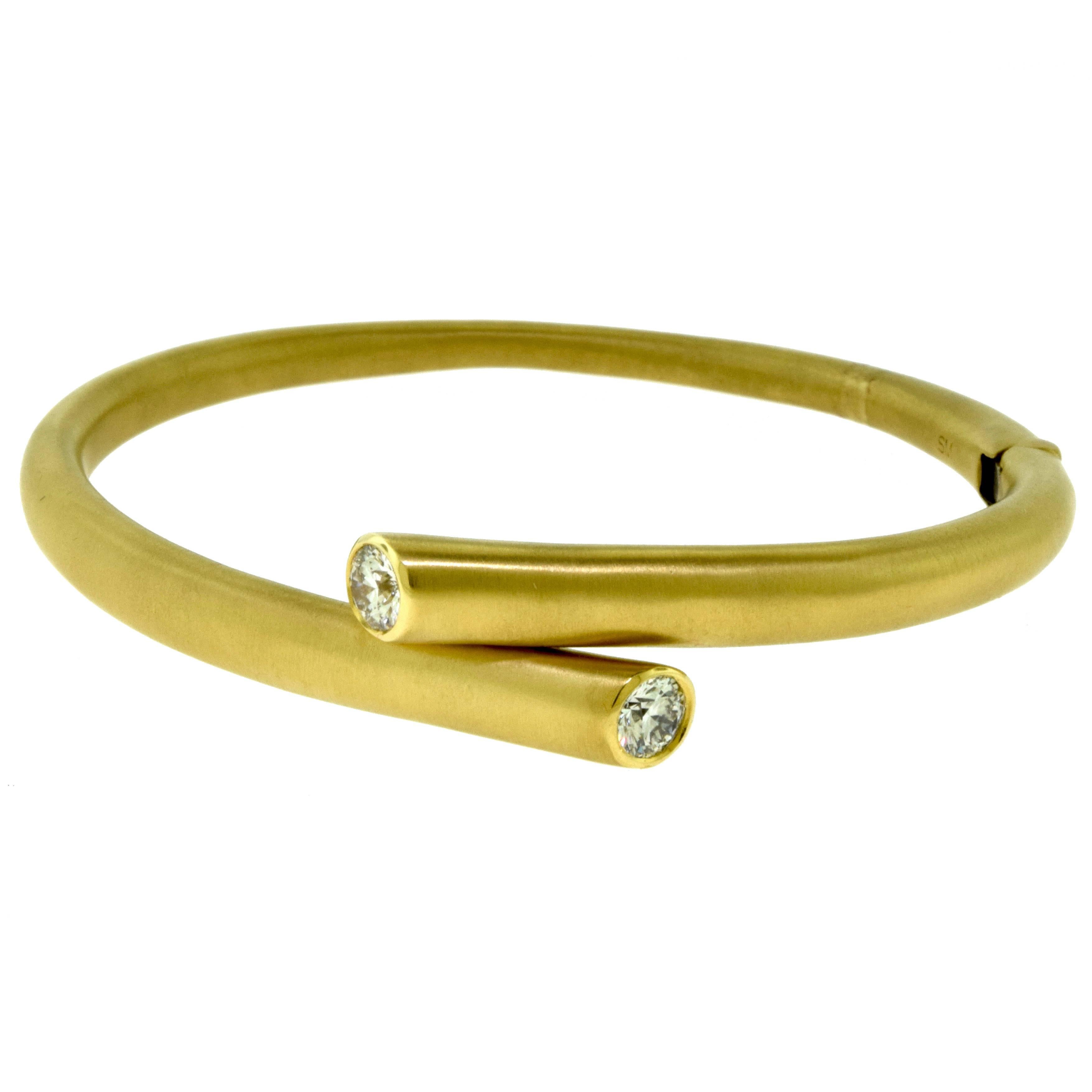 Carelle Whirl Diamond Bracelet in 18 Karat Yellow Gold, Small For Sale