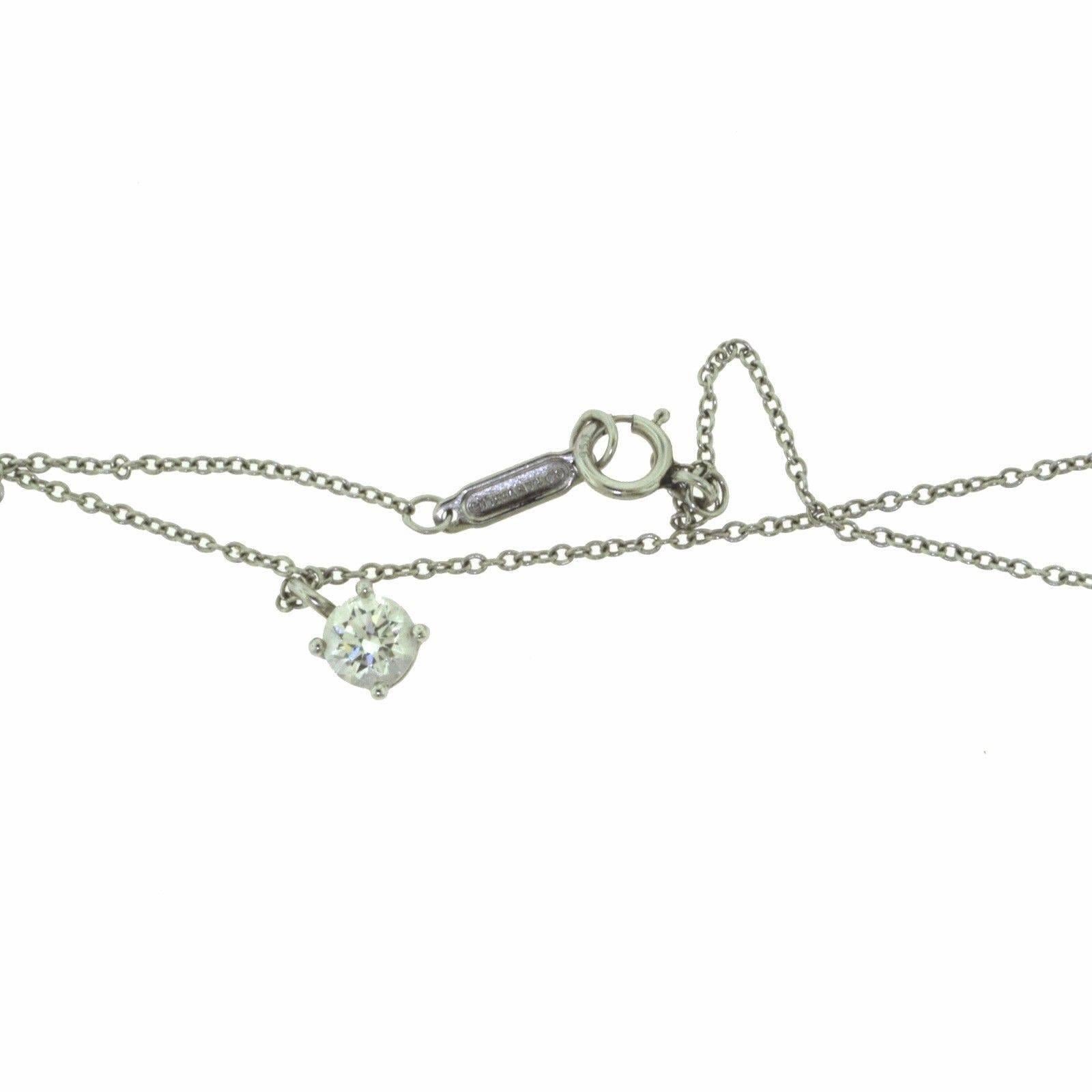 Women's or Men's Tiffany & Co. Tiffany Solitaire Diamond Pendant Necklace in Platinum For Sale