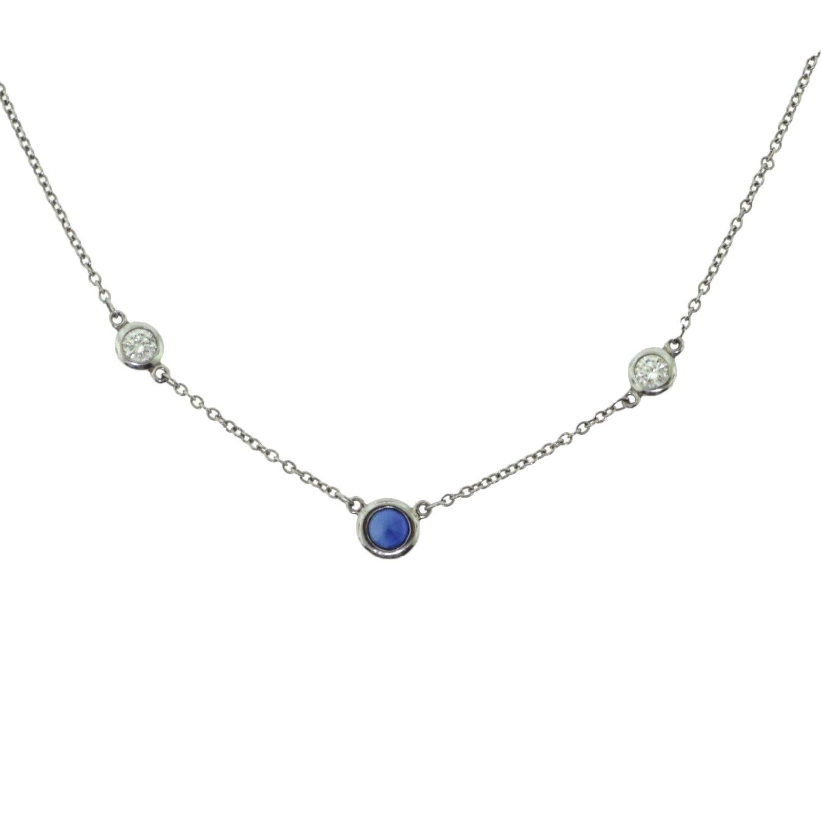 Tiffany & Co. Elsa Peretti Color by the Yard Diamond and Sapphire Necklace For Sale
