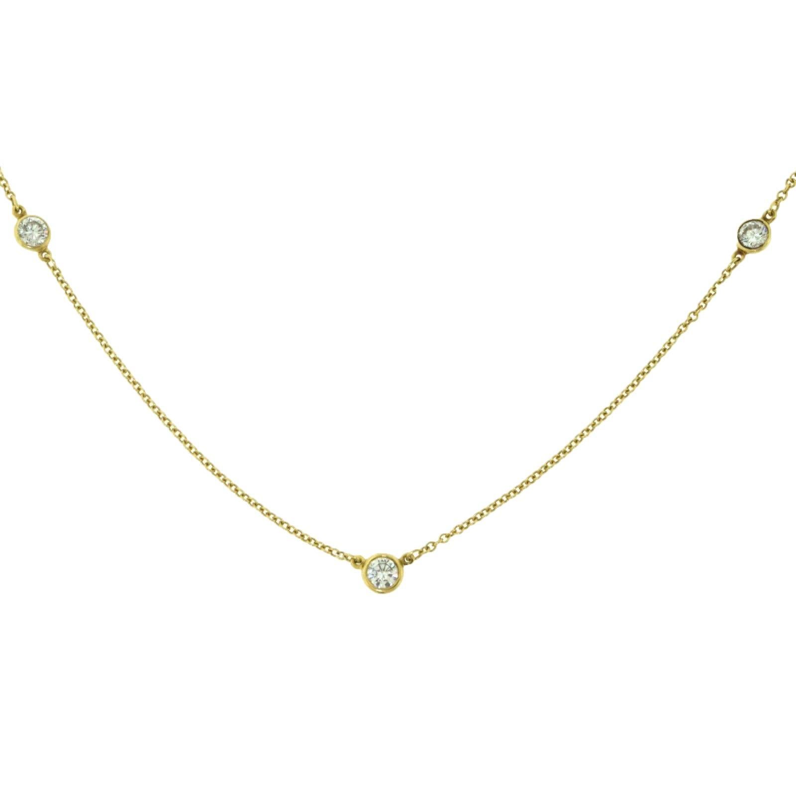 Tiffany & Co. Elsa Peretti Diamonds by The Yard Three-Diamond Necklace For Sale