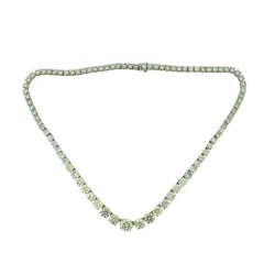 Diamond Tennis Necklace in Platinum, Round Brilliant Cut Variation Diamonds
