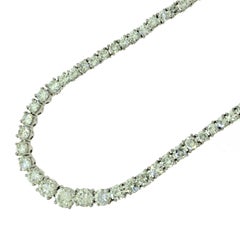 Carat Diamonds Tennis Line Platinum Necklace