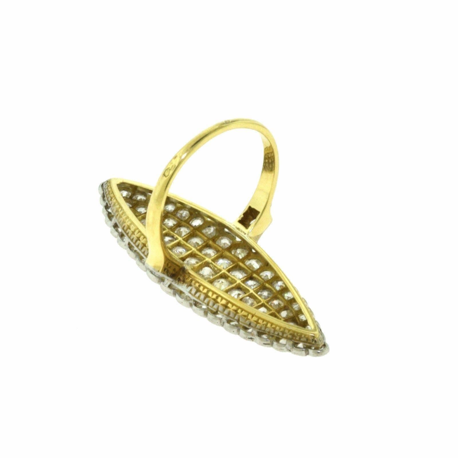 Round Cut Victorian-Era Late 19th Century Diamond Encrusted Long Finger Ring For Sale