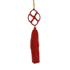 Tiffany & Co. Elsa Peretti Quadrifoglio  Red Silk Tassel Necklace