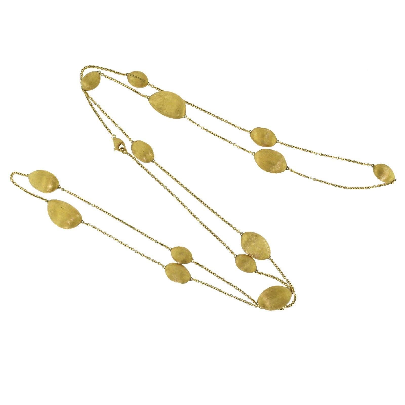 Marco Bicego Confetti Oro Very Long 18 Karat Yellow Gold Necklace For Sale