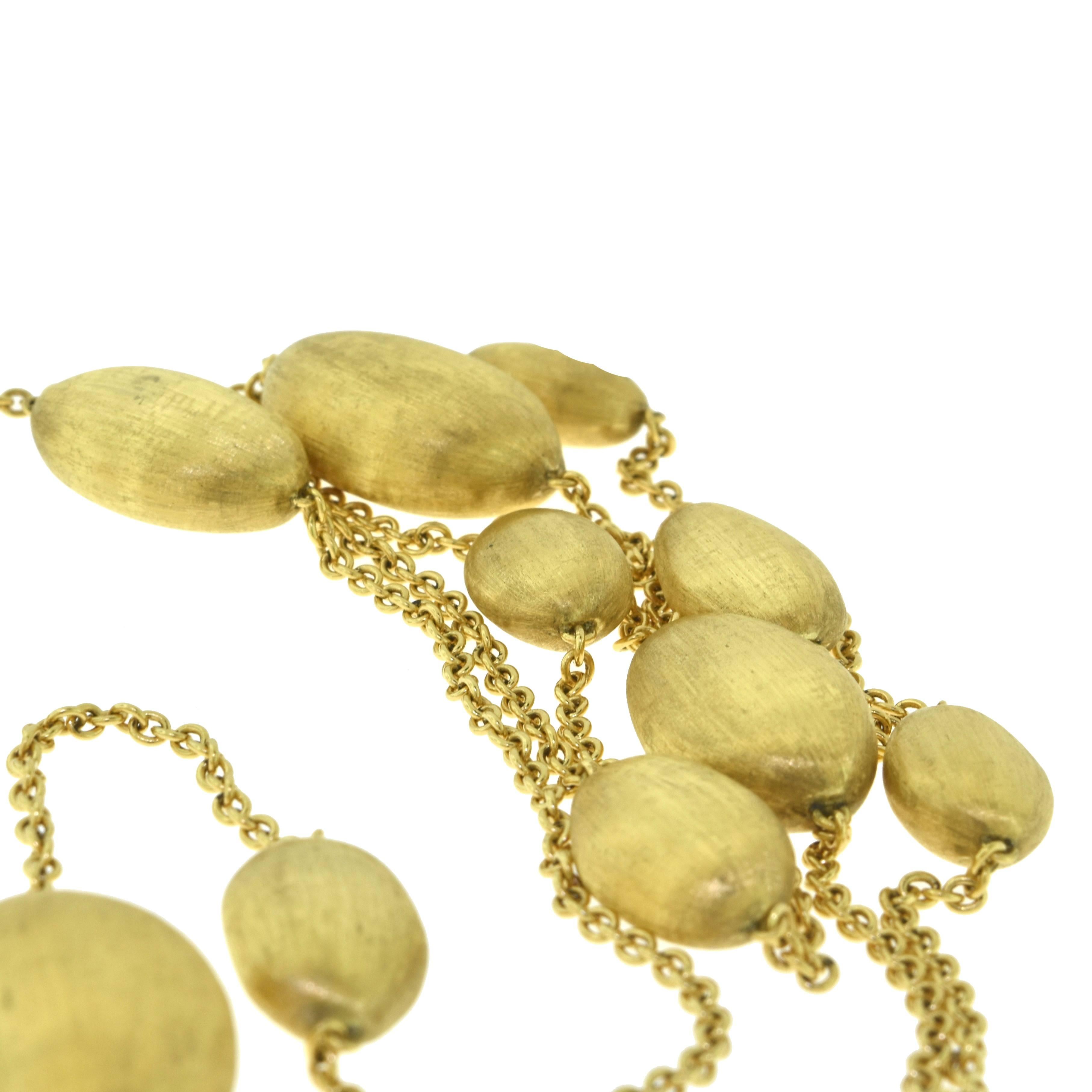 Marco Bicego Confetti Oro Very Long 18 Karat Yellow Gold Necklace In Excellent Condition For Sale In Miami, FL