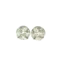 Marquise and Trillion Shaped 2.24 Carat Diamond Studs in 18 Karat White Gold