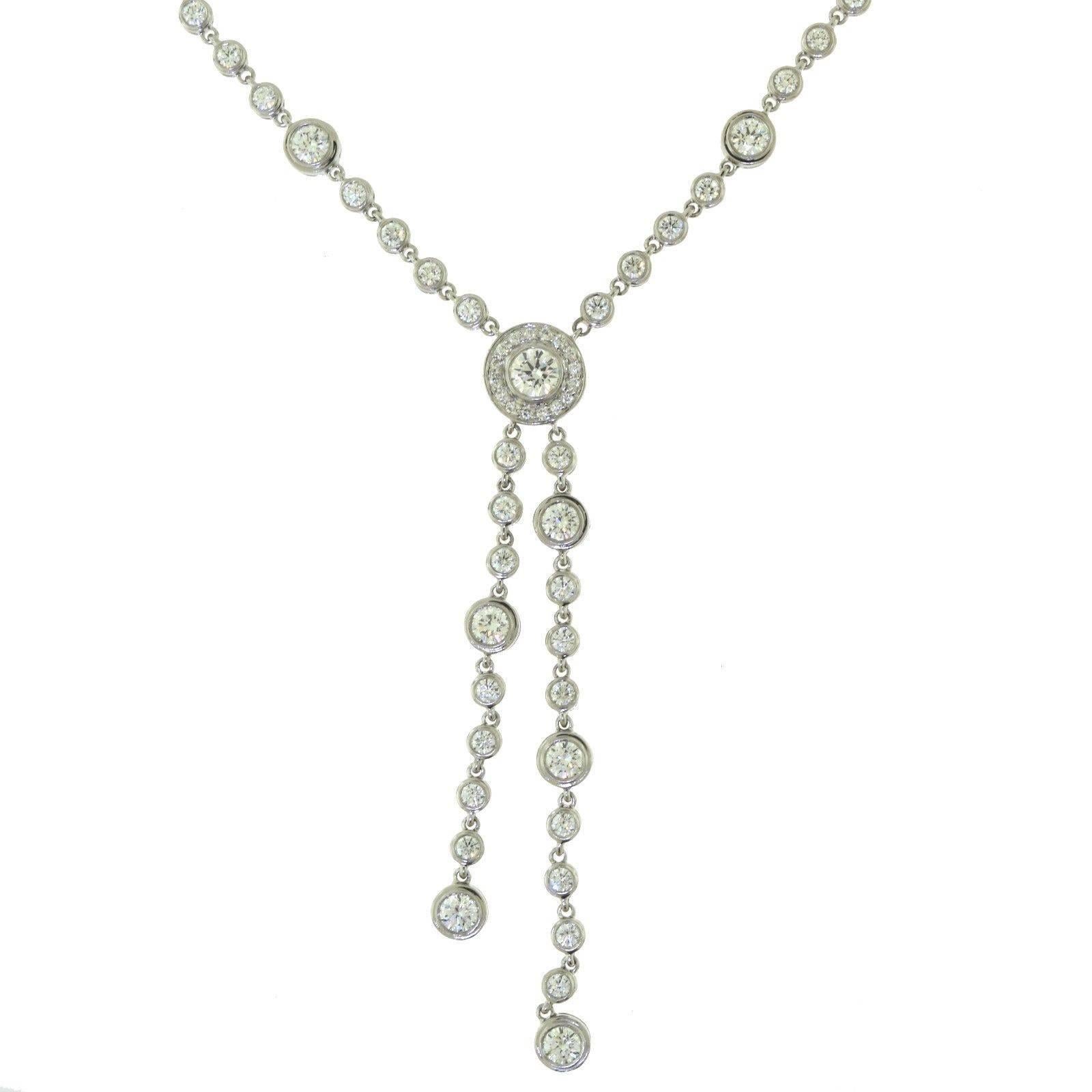 A gorgeous 2-Piece Necklace and Earring set by Tiffany & Co's Tiffany Circlet collection

EARRINGS:
Stones: Round Brilliant Cut Diamonds
Diamond Color/Clarity: F/VVS
Total Carat Weight: 2.80 ct (1.40 ct each earring)
Total Item Weight (g): 12.2
Drop
