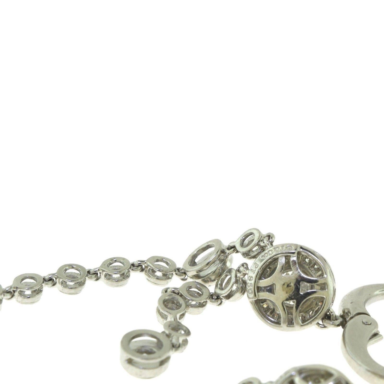 Women's or Men's Tiffany & Co. Circlet Double Drop Diamond Earrings in Platinum For Sale