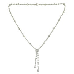 Tiffany & Co. Circlet Double Drop Diamond Necklace in Platinum