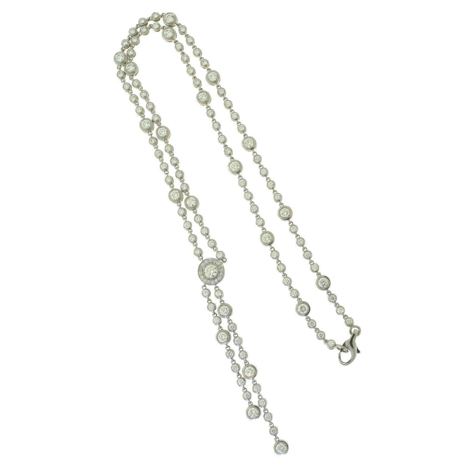 Tiffany and Co. Circlet Double Drop Diamond Necklace in Platinum For ...