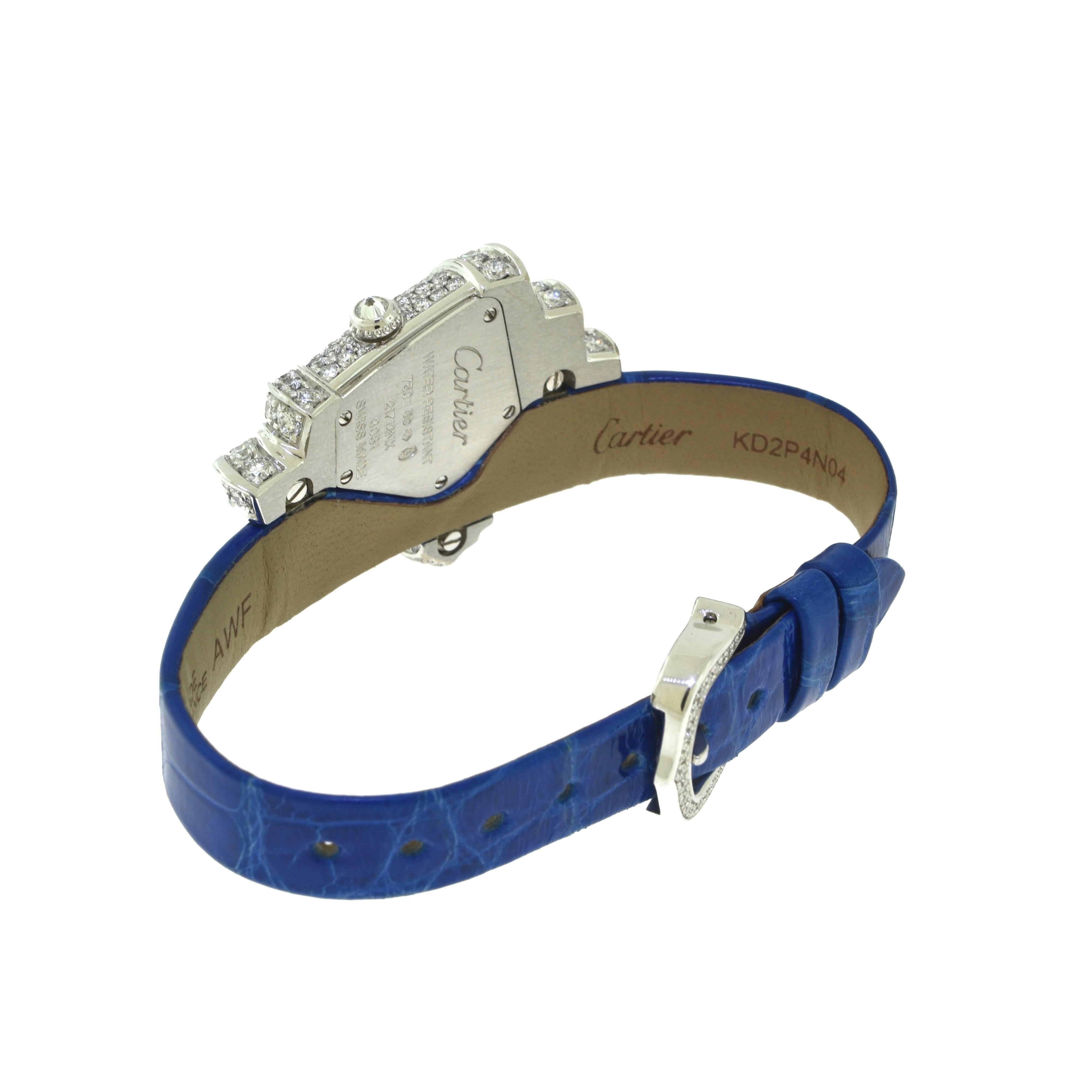 Cartier Libre Montre Froisée Diamond Fan-Shaped Watch in 18 Karat White Gold For Sale 1
