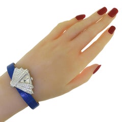 Cartier Libre Montre Froisée Diamond Fan-Shaped Watch in 18 Karat White Gold