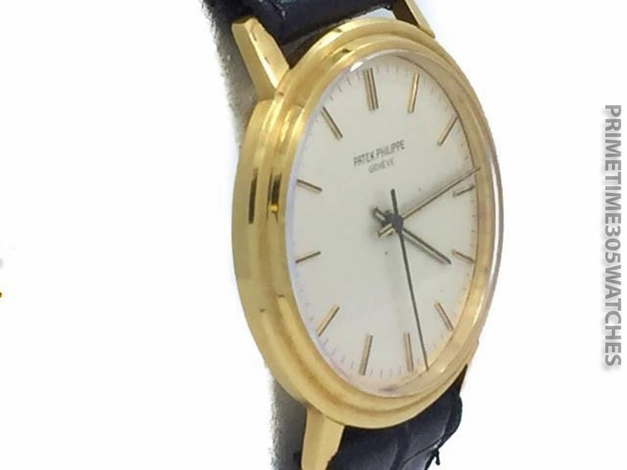 Modern Vintage Mens Patek Philippe Automatic Backwind 18k Yellow Gold Watch Ref 3569