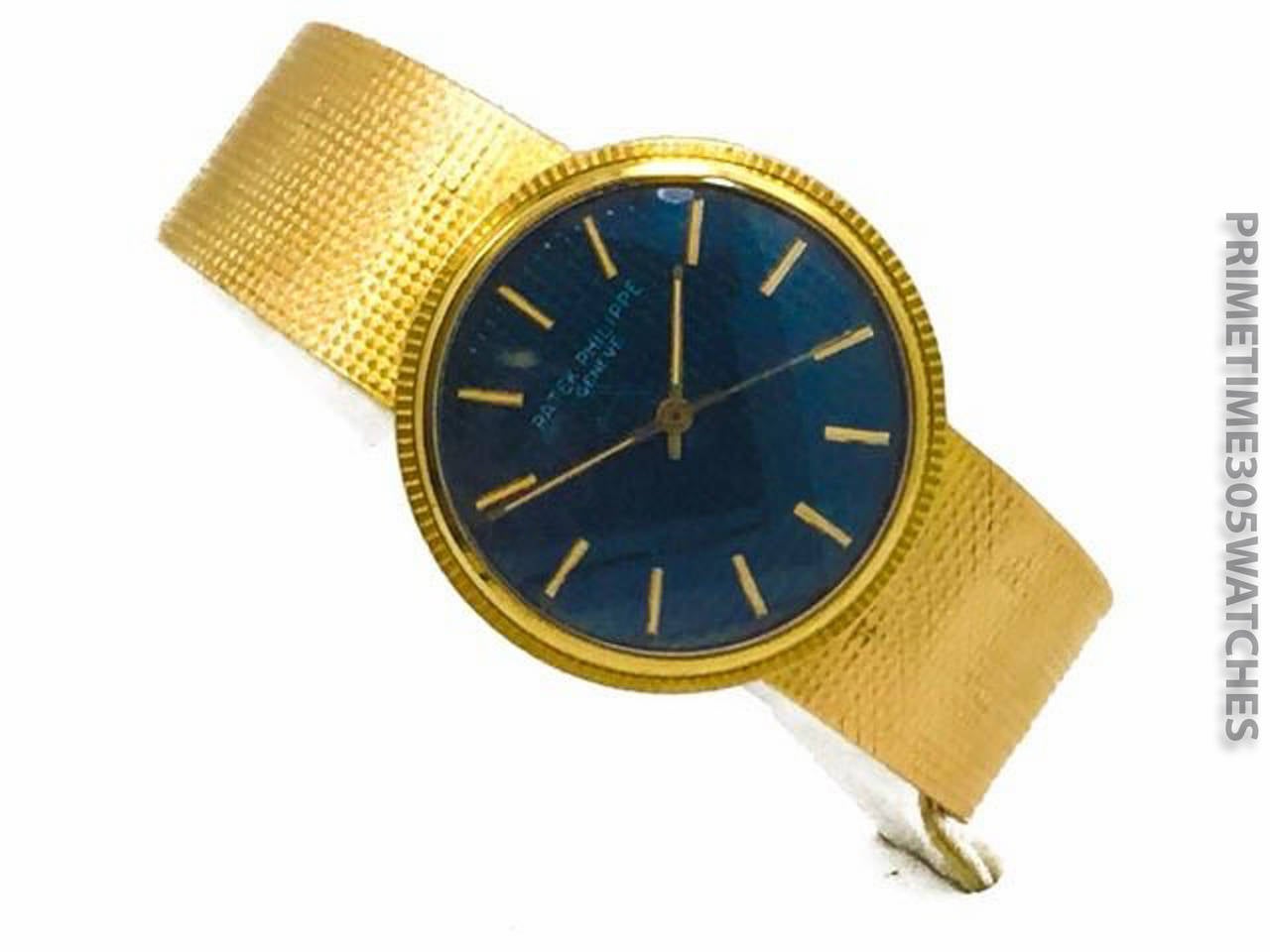 Modern Mens Patek Philippe 18k Yellow Gold Automatic Watch On Bracelet, Ref 3563/3