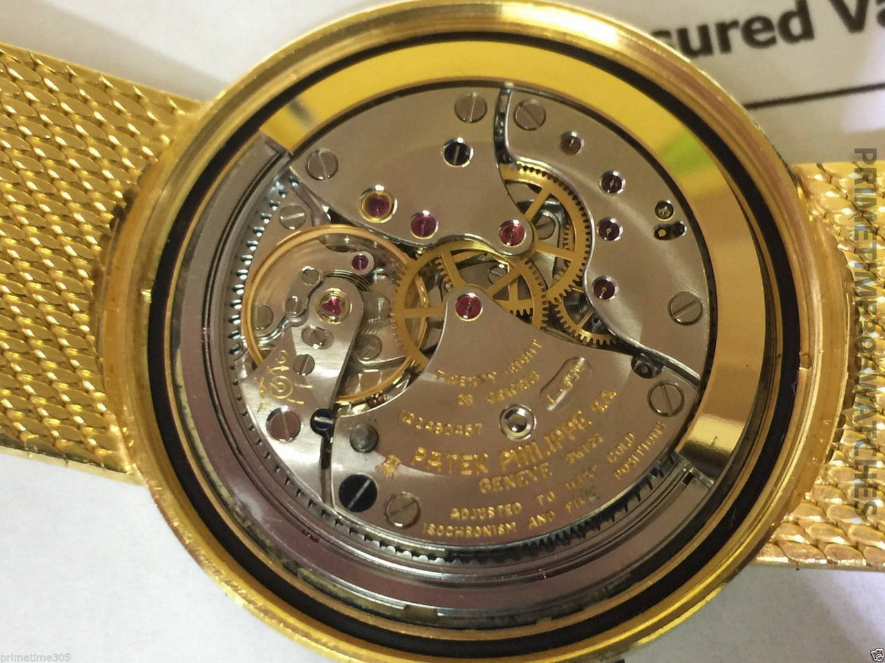 Mens Patek Philippe 18k Yellow Gold Automatic Watch On Bracelet, Ref 3563/3 3