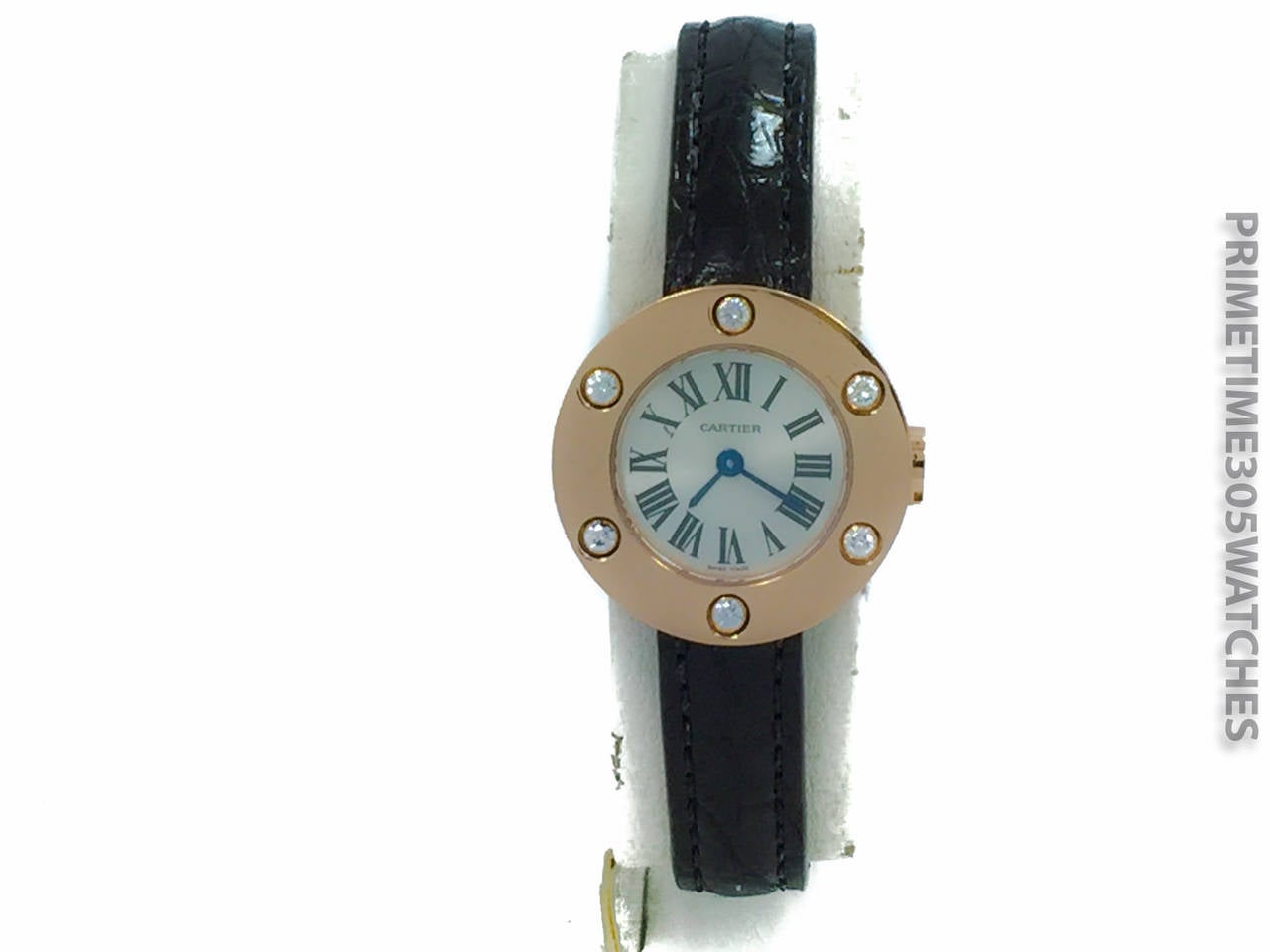 Modern Cartier Lady's Rose Gold Diamond Wristwatch Ref WE800531