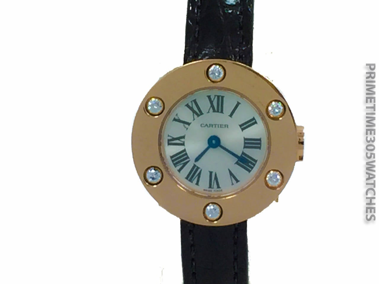Cartier Lady's Rose Gold Diamond Wristwatch Ref WE800531 In Excellent Condition In Miami, FL