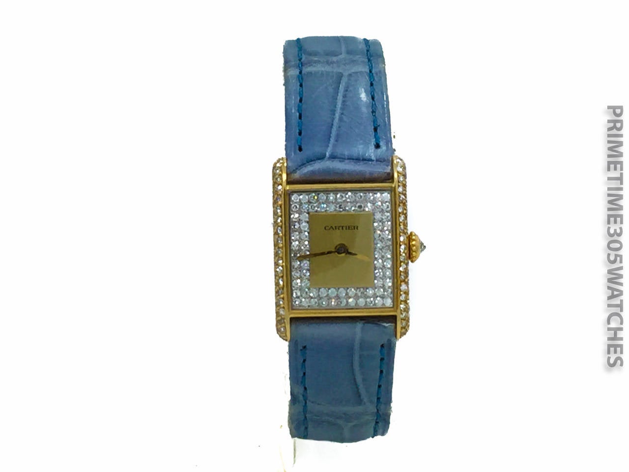 Cartier Lady's Yellow Gold Tank Wristwatch 1