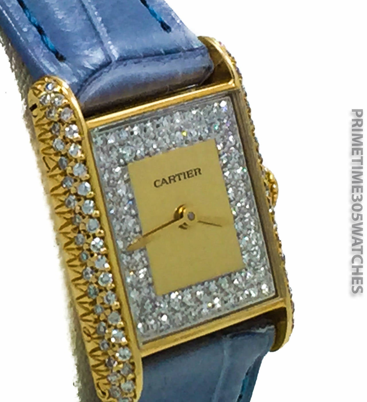 Cartier Lady's Yellow Gold Tank Wristwatch In Excellent Condition In Miami, FL