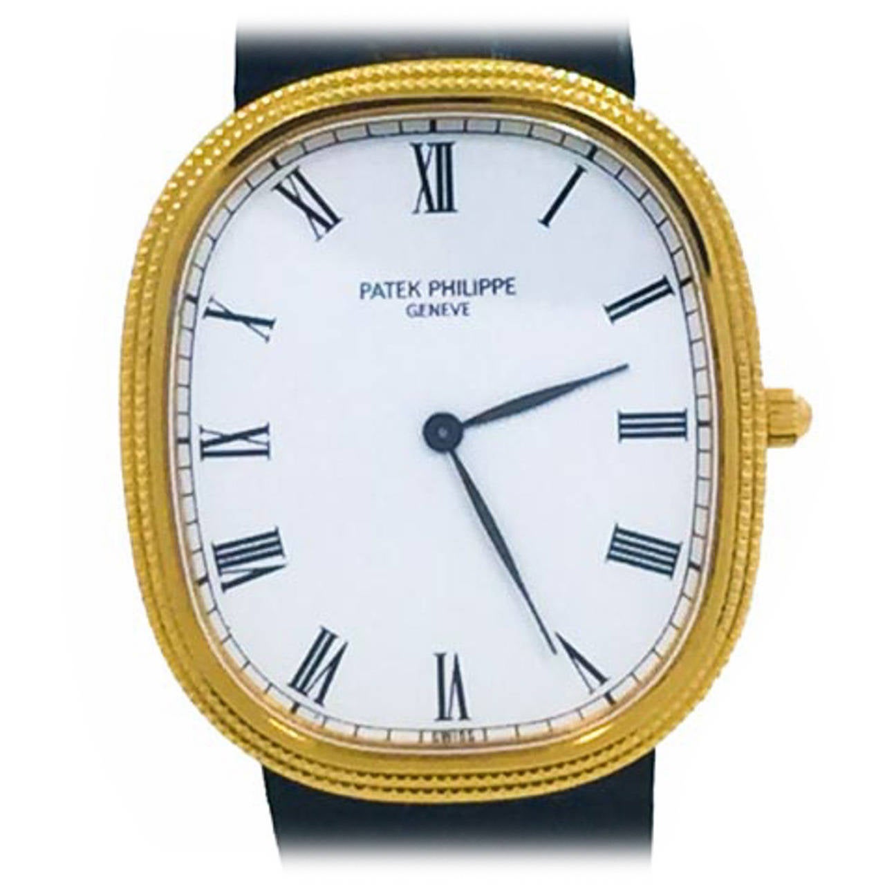 Patek Philippe Yellow Gold Jumbo Ellipse Hobnail Bezel Automatic Wristwatch