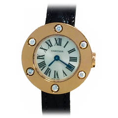 Cartier Lady's Rose Gold Diamond Wristwatch Ref WE800531