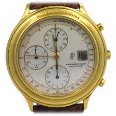 Vintage Audemars Piguet Yellow Gold Huitieme Chronograph Wristwatch