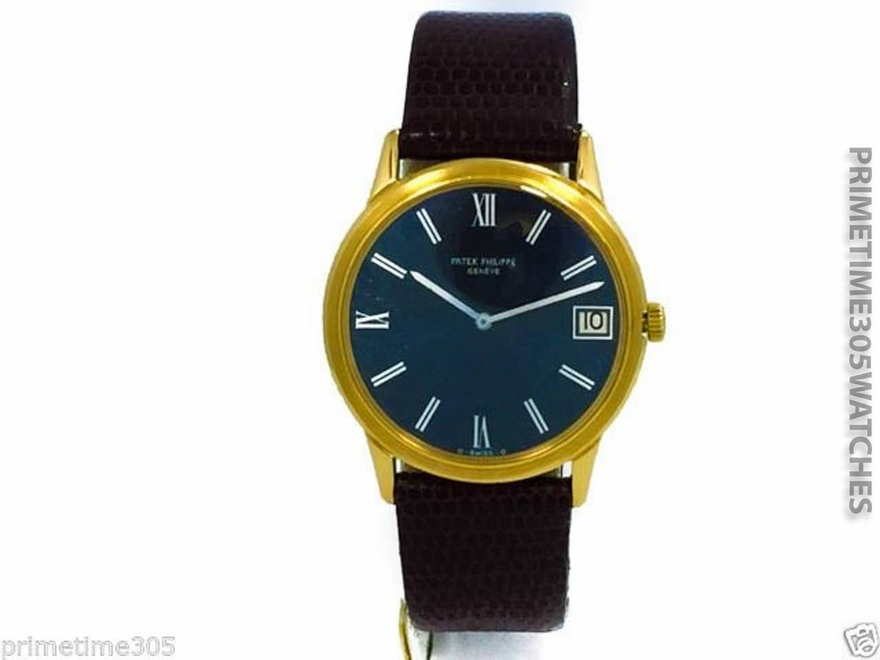 Modern Patek Philippe Yellow Gold Calatrava Date Automatic Wristwatch Ref 3593