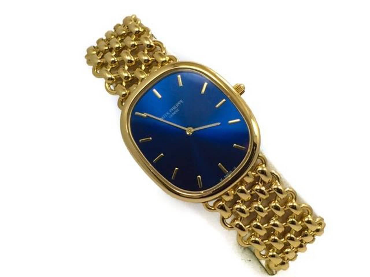 Modern Patek Philippe Yellow Gold Jumbo Automatic Ellipse Wristwatch Ref 3738/106