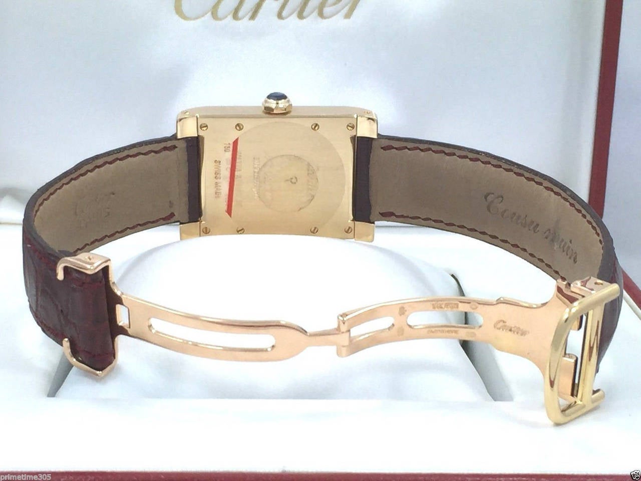 Modern Cartier Yellow Gold Tank A Vis Wristwatch Ref W1529451
