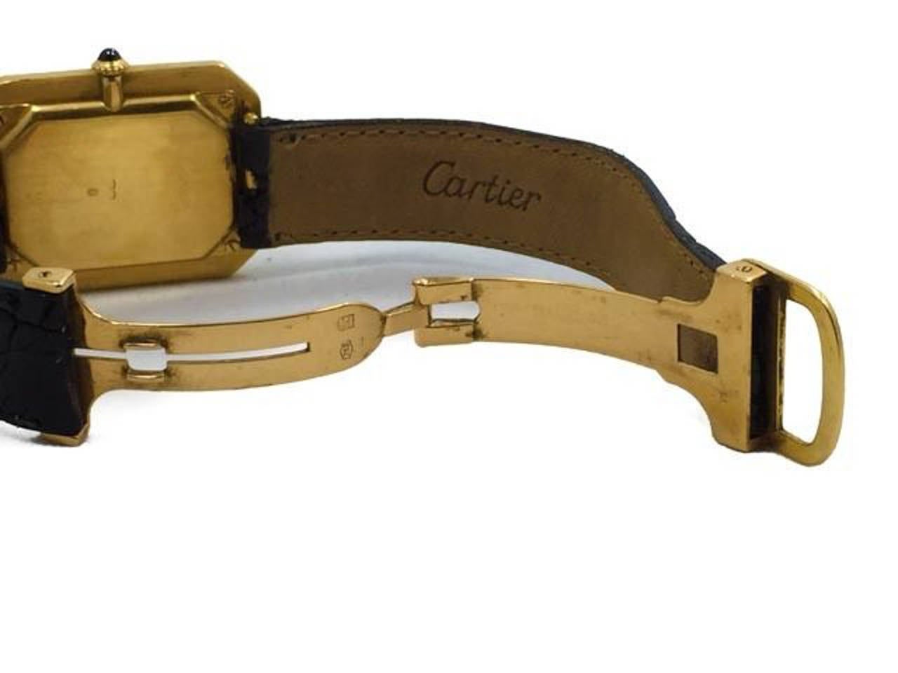 Cartier Yellow Gold Cristallor XL Tank Wristwatch In Good Condition In Miami, FL