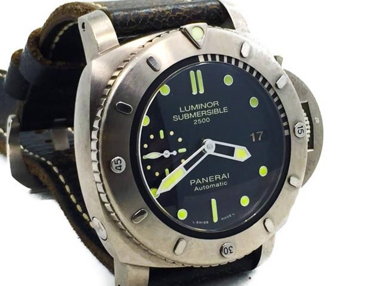 Panerai Stainless Steel Pam 364 Luminor Submersible Power Reserve Wristwatch In Excellent Condition In Miami, FL
