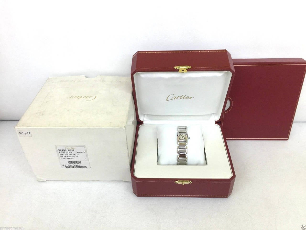 Women's Cartier Lady's White Gold Tankissime Mini Wristwatch Ref W650029H
