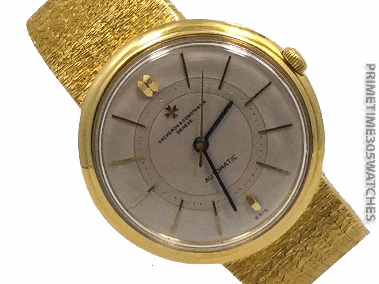 Vintage Mens Vacheron Constantin Automatic 18k Yellow Gold Screw-Back Watch On a Bracelet. The Watch is in Great Condition & Keeping Perfect Time. The Bracelet is Solid 18k Yellow Gold, Though it is Aftermarket, The Bracelet is Adjustable to fit