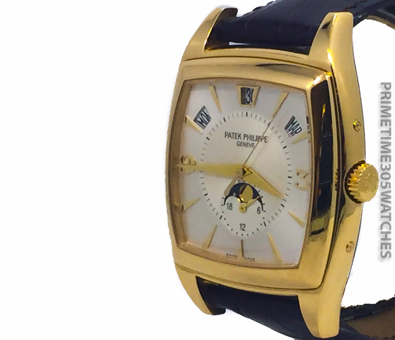 Modern Patek Philippe Yellow Gold Gondolo Annual Calendar Wristwatch Ref 5135 J