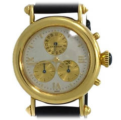 Retro Cartier Yellow Gold Diabolo Chronograph Wristwatch