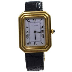Cartier Yellow Gold Cristallor XL Tank Wristwatch