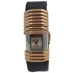 Cartier Lady's Titanium Rose Gold Diamond Declaration Wristwatch