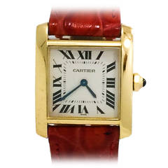 Cartier Lady's Yellow Gold Tank Francaise Wristwatch
