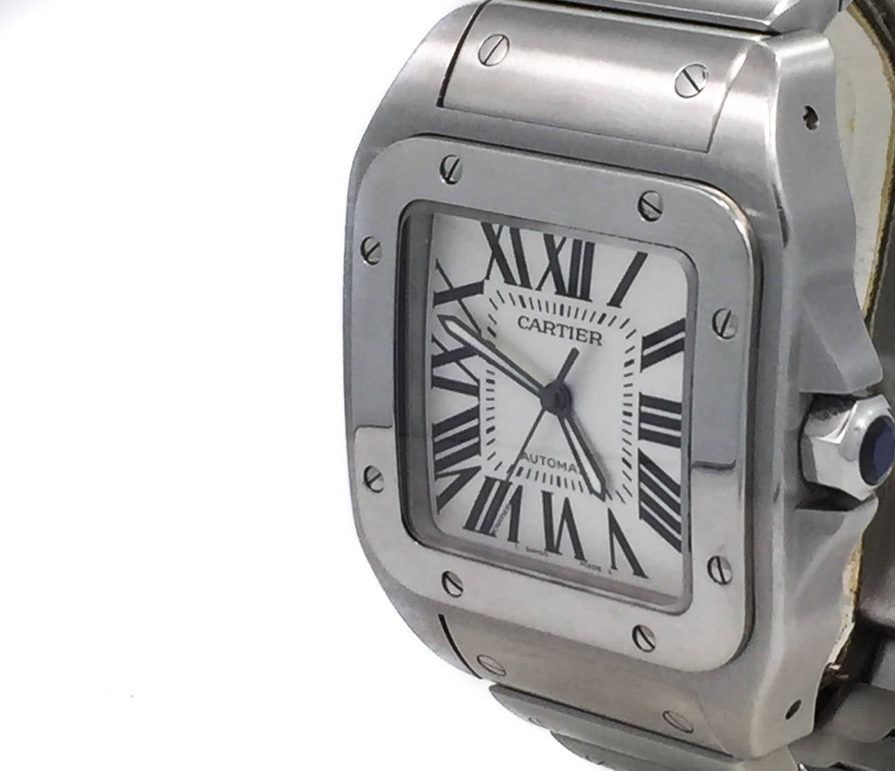 Men's Cartier Stainless Steel Santos 100 Automatic Wristwatch Ref W200737G